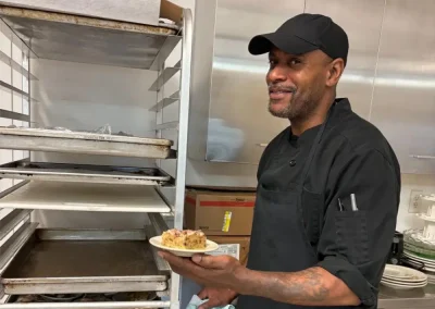 Chef Marcel prepares a meal