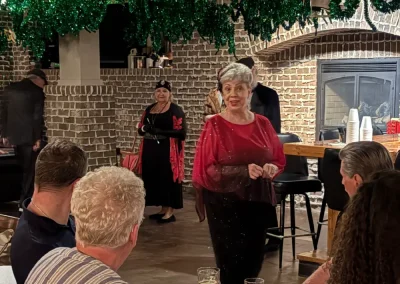 Gloria welcomes guests